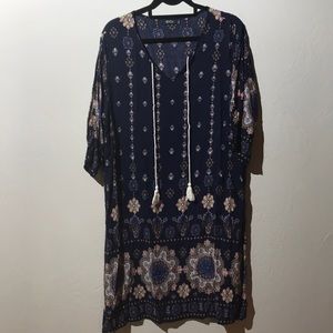 Navy blue/ print boho tunic
